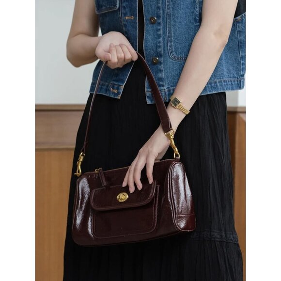 Women's Stylish Genuine Leather Shoulder Bag with Two Strap - Picture 7 of 8